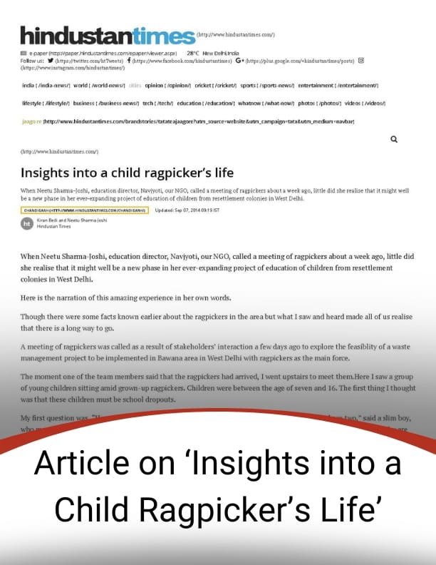 Article on ‘Insights into a Child Ragpickers Life